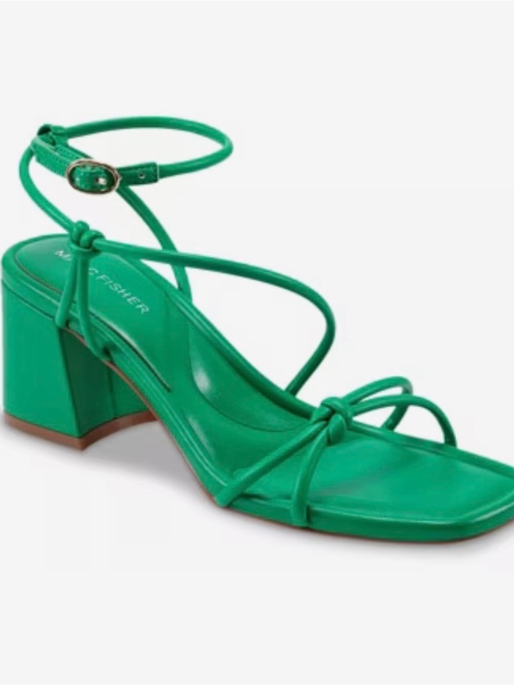 Marc Fisher Emerald Knotted Strappy Block Heel Sandal